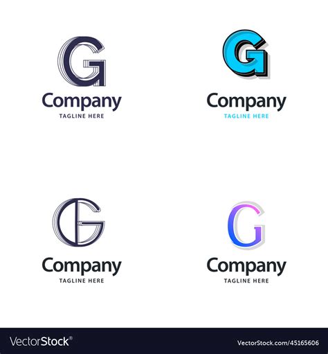 Letter g big logo pack design creative modern Vector Image