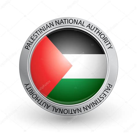 Badge - Flag of Palestinian National Authority — Stock Vector © emirmd ...