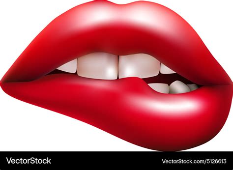 Red lip biting Royalty Free Vector Image - VectorStock