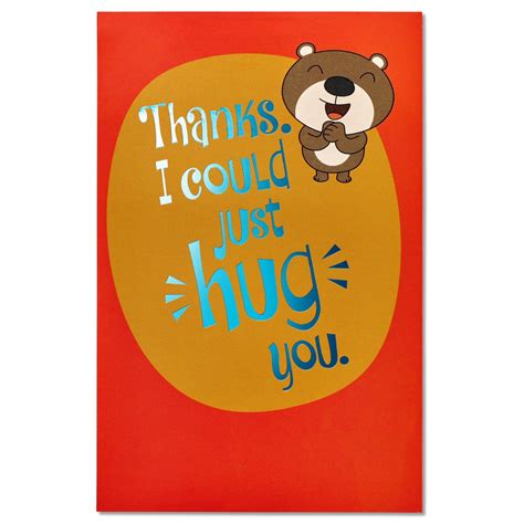 American Greetings Funny Hug Thank You Card with Foil - Walmart.com ...