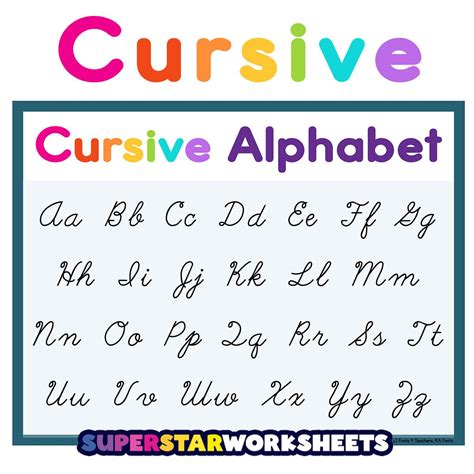 Cursive Alphabet - Superstar Worksheets