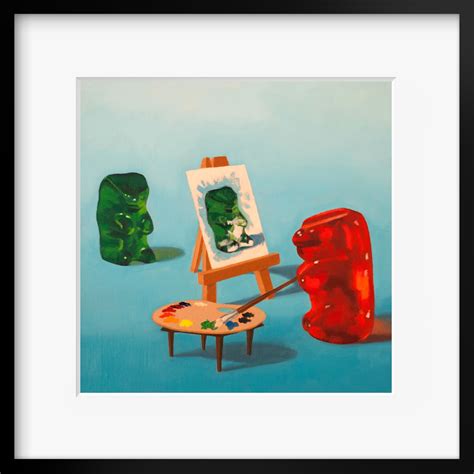 “Artist Gummy Bear" - art print from original oil painting, A fun ...