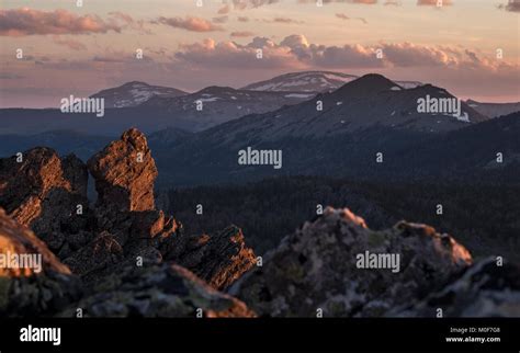 Mount Yamantau - the highest peak of South Ural mountains, Russia Stock ...