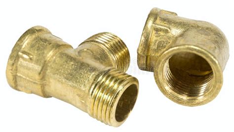 Brass fitting for plumbing stock image. Image of tube - 119931779