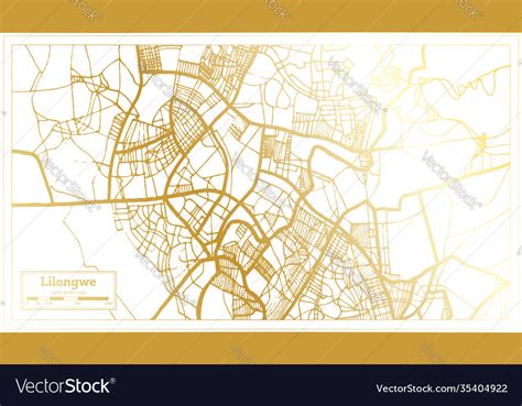 Lilongwe malawi city map in retro style golden Vector Image