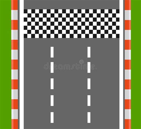 Race Finish Top View. Road with Finish Line Stock Vector - Illustration ...