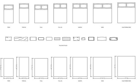 Autocad 2D Blocks Standard US Beds Plan View - Etsy