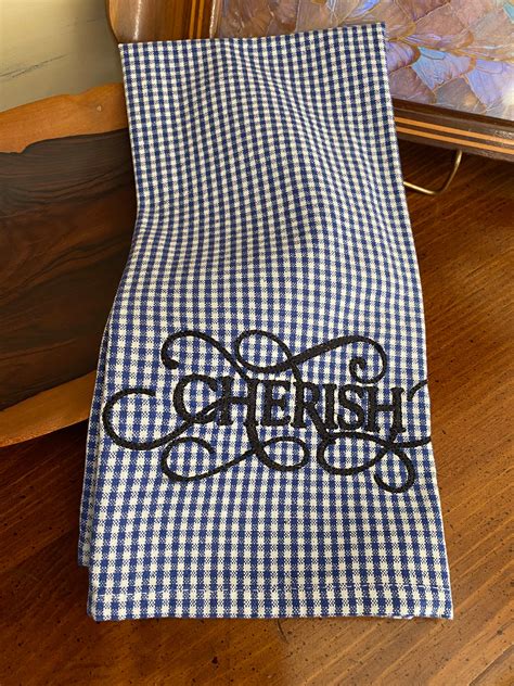 Custom embroidered kitchen towels Vintage towels | Etsy