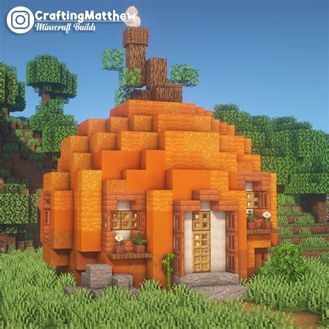 r/Minecraftbuilds - Cute little pumpkin house I built | Minecraft houses, Amazing minecraft ...