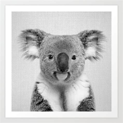 Koala 2 - Black & White Art Print by Gal Design | Society6