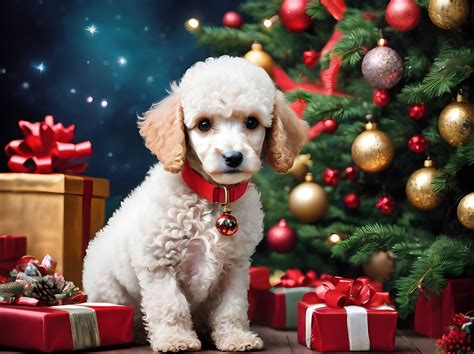 Dog Poodle Christmas Card Free Stock Photo - Public Domain Pictures