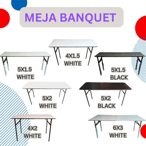 MEJA BANQUET PETAK PELBAGAI SAIZ / MEJA PEJABAT / MEJA BELAJAR | Shopee Malaysia