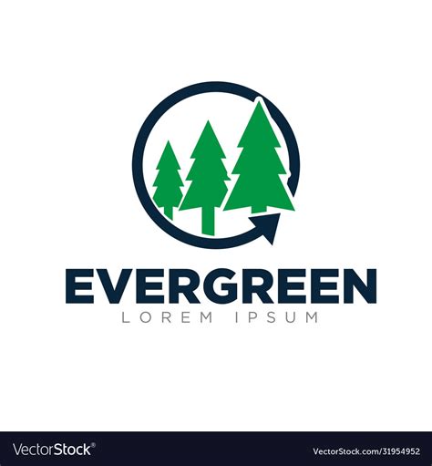 Evergreen logo designs modern simple Royalty Free Vector