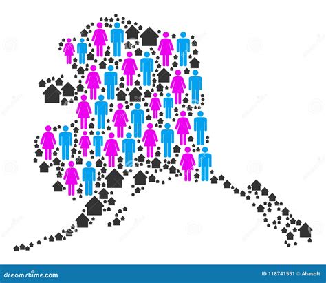 Demographics Alaska Map stock vector. Illustration of elements - 118741551