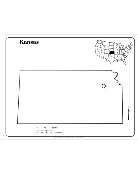 Kansas: State Outline Map | Printable Maps and Skills Sheets