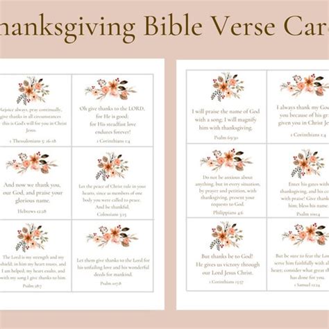 Thanksgiving Scripture Cards Fall Bible Verse Cards - Etsy