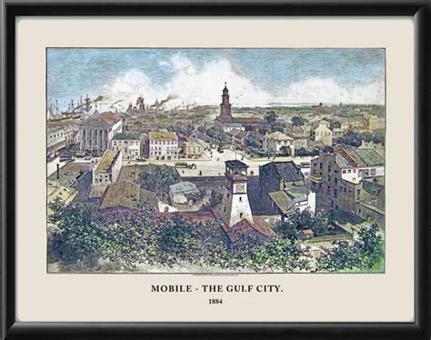 Mobile AL 1884 (Color) Restored Map | Vintage City Maps