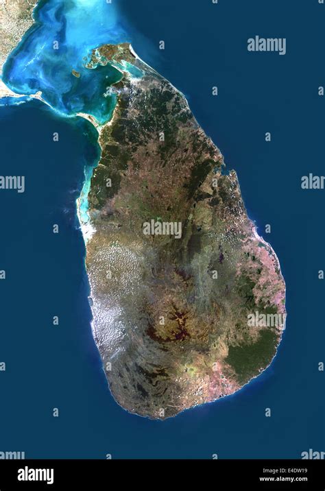 Sri Lanka, Asia, True Colour Satellite Image. Satellite view of Sri ...