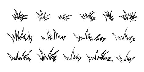 Hand Drawn Cartoon Grass Lawn Background Elements Wal - vrogue.co