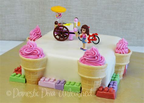 Lego Friends Ice-Cream Themed Birthday Cake & Cup Cakes — Domestic Diva ...