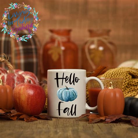 Fall Autumn Coffee Mugs Hello Fall Coffee Mug Cute Fall - Etsy