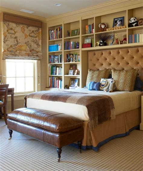 50 Relaxing ways to decorate your bedroom with bookshelves