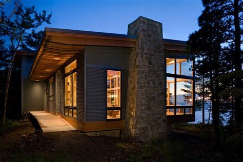 nuwave-pro-Exterior-Modern-with-cabin-ocean-view-overhang-rafters-siding-stacked-stone-chimney ...