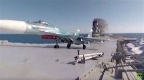 Watch Su-33 fighter take off Russian carrier ‘Kuznetsov’ in majestic ...