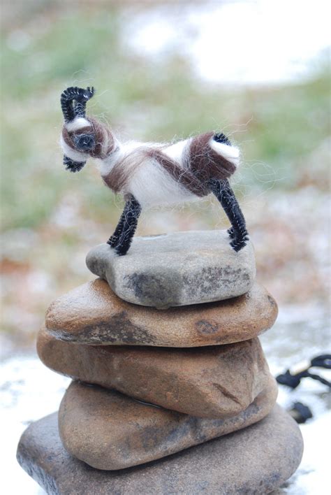 Fuzzy Goat Brown and White Farm Animals - Etsy