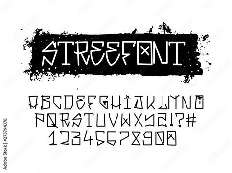 Street font, graffiti alphabet. Vector Handwritten typography. Urban ...