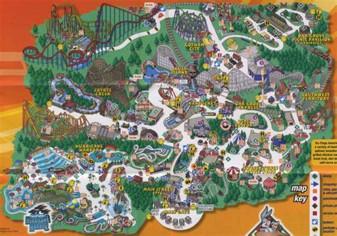 Theme Park Brochures Six Flags America Map 2007 | ThemeParkBrochures.net