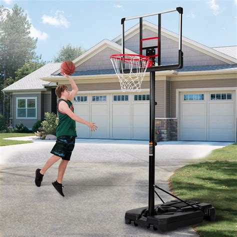 Norbi Portable Basketball Hoop & Goal Outdoor Basketball System With 6.6-10Ft Height Adjustment ...