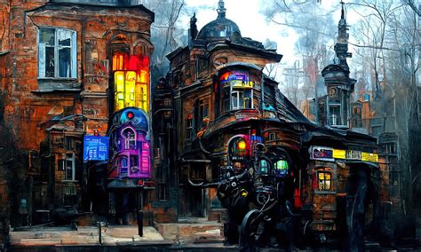 Victorian Steampunk City, 04 Painting by AM FineArtPrints - Free Image Generator