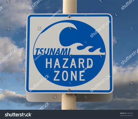 Tsunami Warning Sign Cloud Filled Sky Stock Photo (Edit Now) 37647010