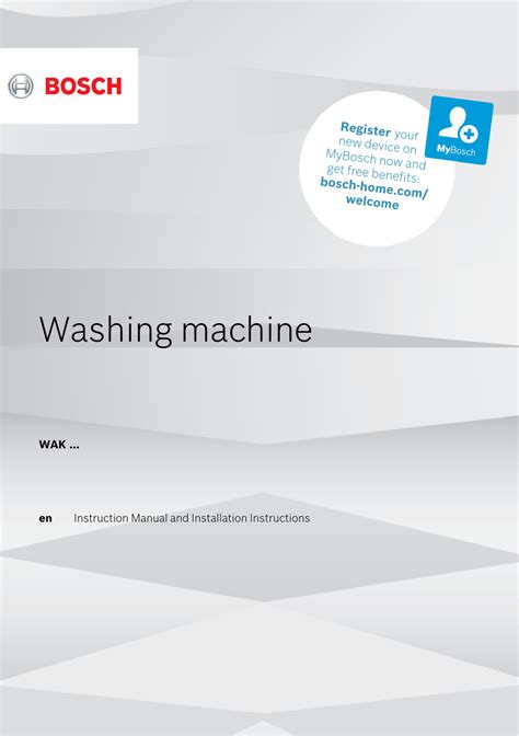 Bosch Washing machine Serie | 4 Instructions for Use | Manualzz