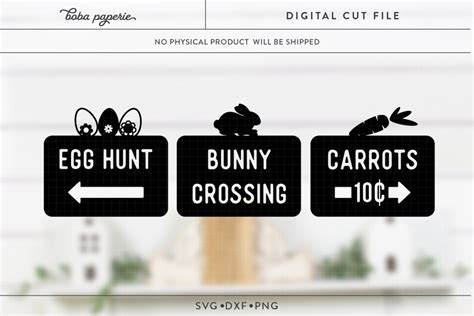 Easter Svg Easter Signs SVG Egg Hunt SVG Bunny Crossing - Etsy