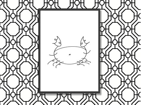 Line Drawn Crab Printable Art Nursery Wall Art Crab Sea - Etsy