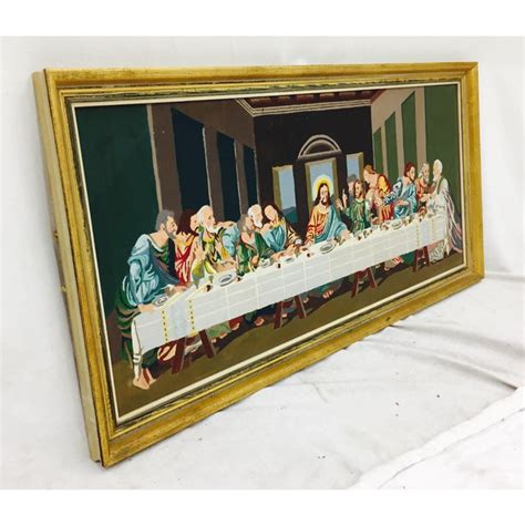 Vintage Framed Last Supper Paint by Numbers Painting | Chairish