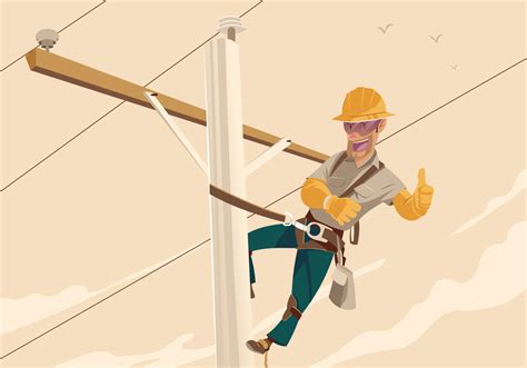 Illustration Of A Power Lineman 164212 Vector Art at Vecteezy