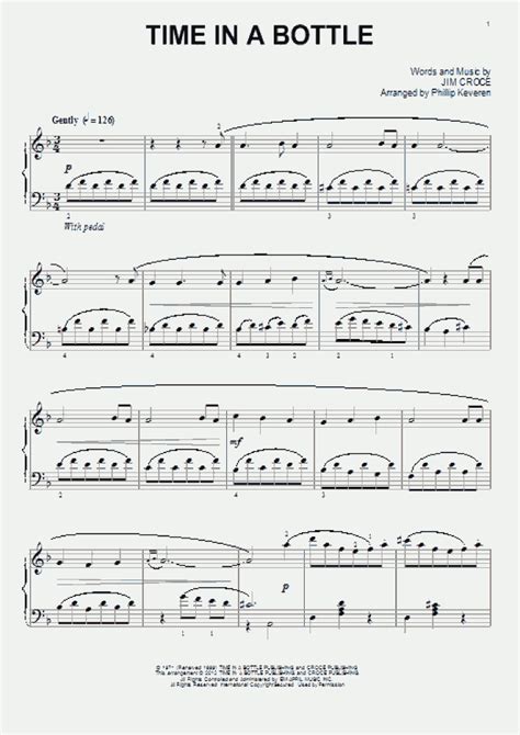 Time In A Bottle Piano Sheet Music | OnlinePianist