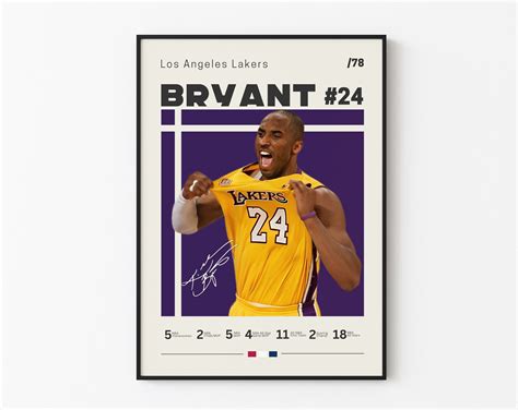 Kobe Bryant Poster, LA Lakers, NBA Fans, NBA Poster, Basketball Poster ...