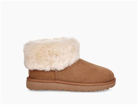 UGG Synthetic Classic Mini Fluff Booties in Chestnut (Brown) - Save 4% ...