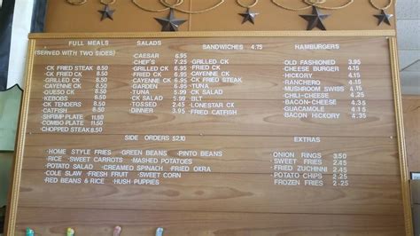 Menu at Lone Star Grill restaurant, Benbrook