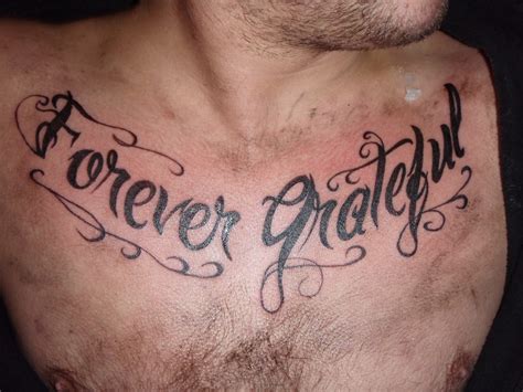 SkeRsTattoos: "Forever Grateful" Chest tattoo