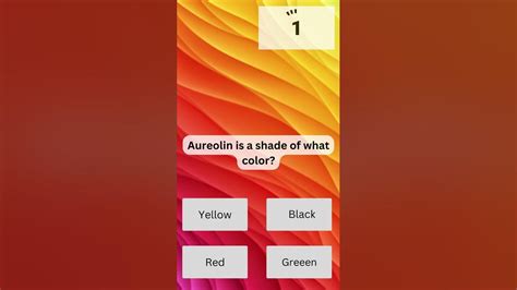 Aureolin is a shade of what color? - YouTube