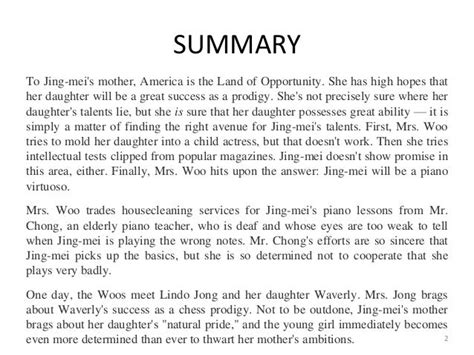 Summary and Theme: Two Kinds by Amy Tan