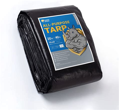 Amazon.com: GUARD SHIELD Tarps Heavy Duty Waterproof 20x40 Feet Black Poly Tarp Cover Square ...