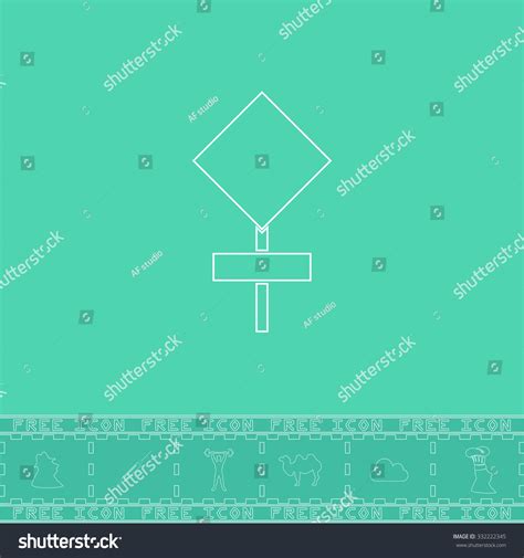 Empty Warning Sign White Outline Flat: vector de stock (libre de regalías) 332222345 | Shutterstock