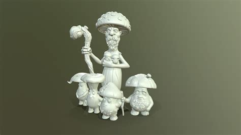 Mushroom peoples 3D model 3D printable | CGTrader