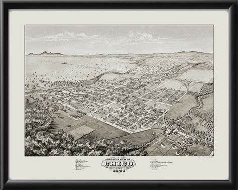 Chico CA 1871 Restored Map | Vintage City Maps